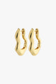 Wave Recycled Wavey Hoops Gold Plated EOL Earrings