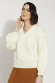 Overs Cream V Cable Knit Jumper