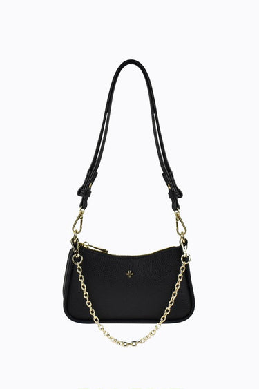 Poppi Black Gold Vegan Leather Gold Hardware Crossbody Bag ACC Bags - All, incl Phone Bags Peta + Jain   