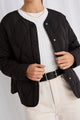 Apex Black Collarless Puffer Jacket