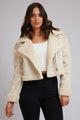 Cassie Natural Faux Suede Sherpa Jacket