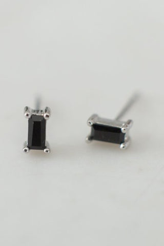 You Rock Rectangle Black Silver Studs EOL ACC Jewellery Sophie   