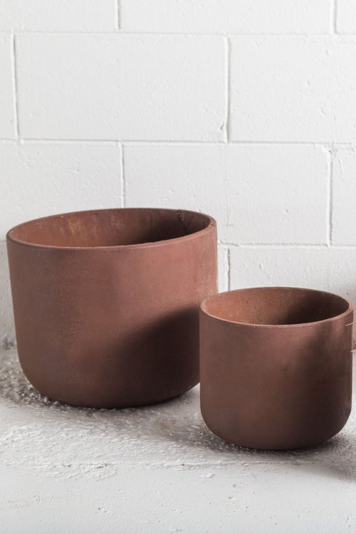The Rustie Red Cement Medium Pot HW Planters, Foliage, Artificial Flowers NED Collections   