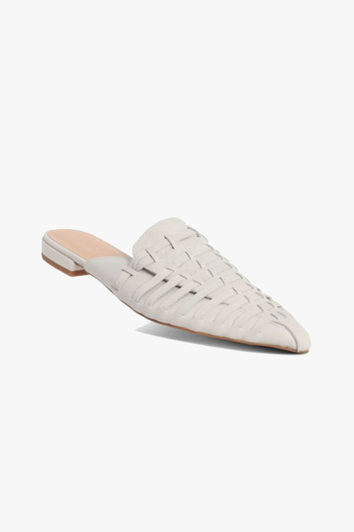 Magnolia Ivory Pointed Woven Leather Mule ACC Shoes - Loafers Nude   